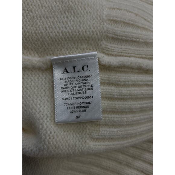 Alc Ltd 'Clover' White Crew Neck Long Sleeve Wool Sweater Size S - Picture 5 of 5